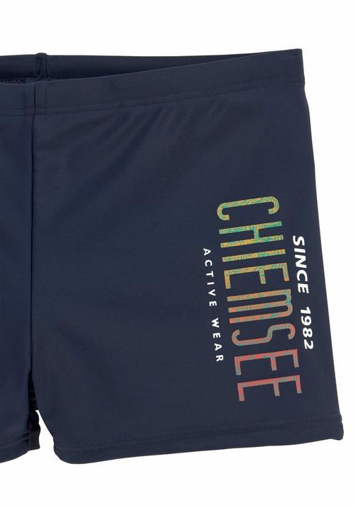 Rückansicht von Chiemsee Boxer-Badehose Badeshorts Herren marine