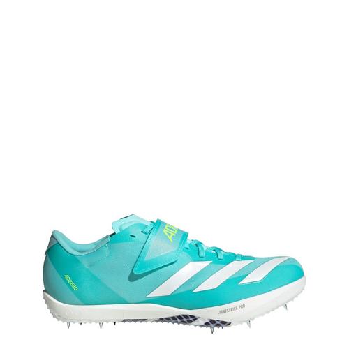 Rückansicht von adidas Adizero HJ Leichtathletikschuh Multifunktionsschuhe Herren Flash Aqua / Zero Metalic / Lucid Lemon