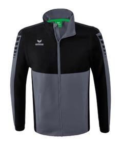 Erima Six Wings Jacke abnehmbare Ärmel Trainingsjacke Herren grauschwarz