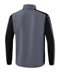 Rückansicht von Erima Six Wings Jacke abnehmbare Ärmel Trainingsjacke Herren grauschwarz