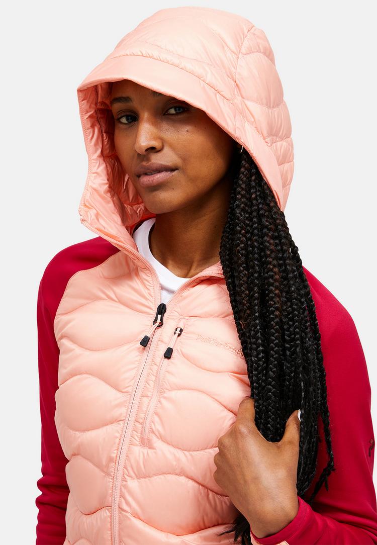 Peak Performance Peak Performance W Helium Down Hybrid Hood Funktionsjacke Damen - pfirsich - 0 | SportScheck