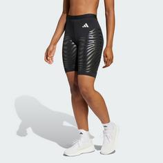 Rückansicht von adidas Adizero Control Running kurze Leggings Lauftights Damen Black / Black