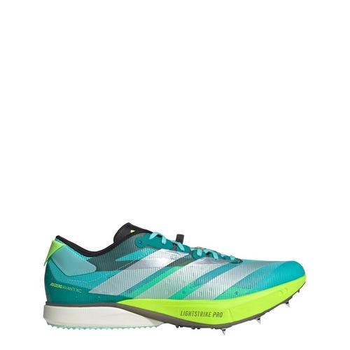 Rückansicht von adidas Adizero Avanti XC Schuhe Laufschuhe Flash Aqua / Zero Metalic / Lucid Lemon