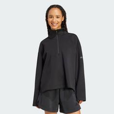 Rückansicht von adidas Soft Lux Quarter-Zip Sweatshirt Sweatshirt Damen Black