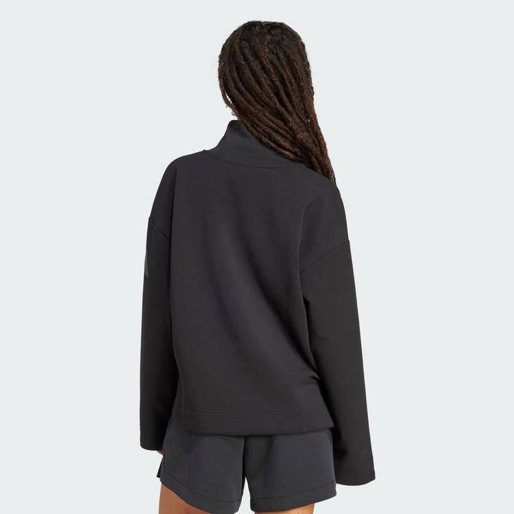 adidas adidas Soft Lux Quarter-Zip Sweatshirt Sweatshirt Damen - Black - 1 | SportScheck