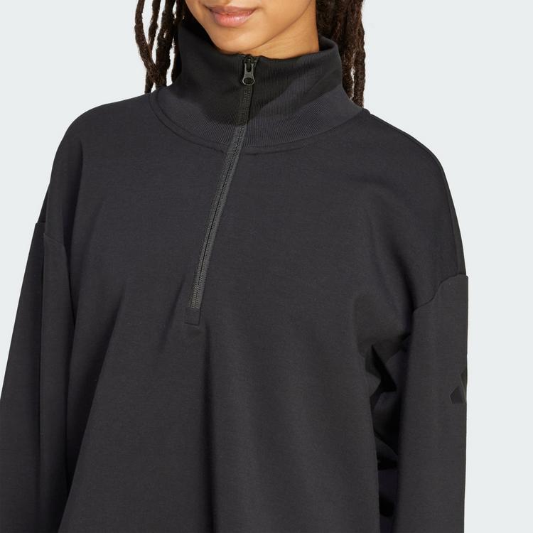 adidas adidas Soft Lux Quarter-Zip Sweatshirt Sweatshirt Damen - Black - 0 | SportScheck