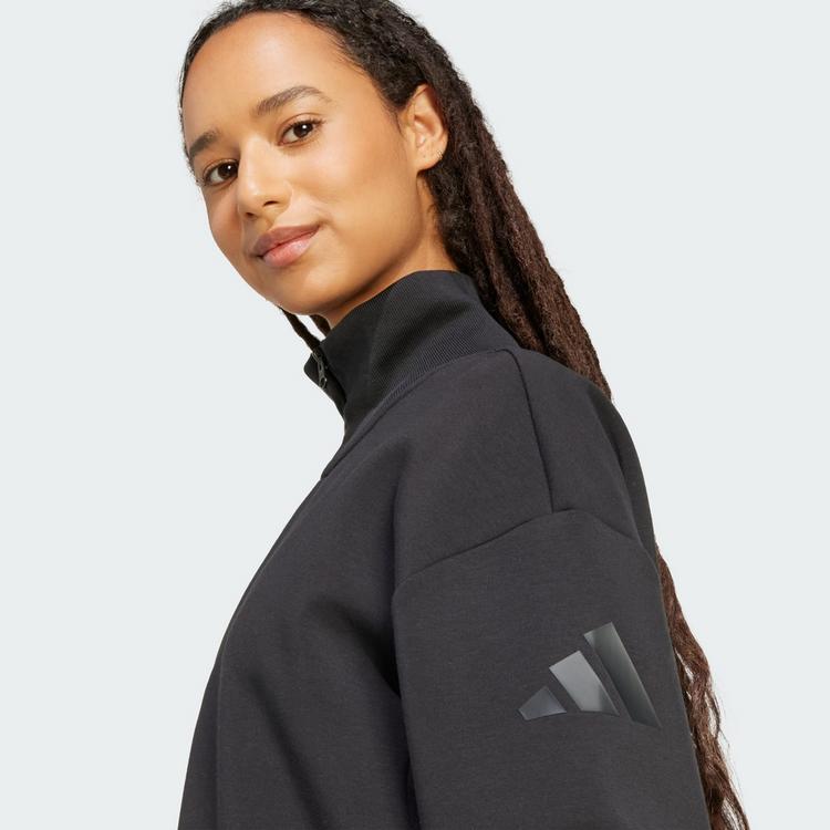 adidas adidas Soft Lux Quarter-Zip Sweatshirt Sweatshirt Damen - Black - 1 | SportScheck