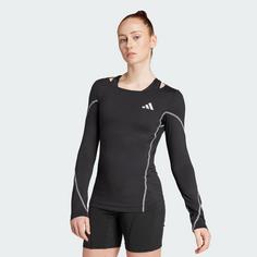 Rückansicht von adidas Adizero BTN Running Langarm-T-Shirt Langarmshirt Damen Black