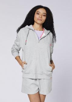 Rückansicht von Chiemsee Sweatjacke Sweatjacke Damen 17-4402M Neutral Gray Melange