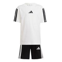adidas Essentials Kids T-Shirt-Set Trainingsanzug Kinder - White / Black