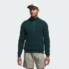 Rückansicht von adidas Ultimate365 Tour Wind Knit Quarter-Zip. Funktionssweatshirt Herren Aurora Ivy