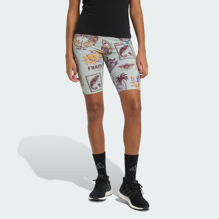 adidas adidas adidas X Farm Radlershorts Funktionsshorts Damen - Ash Silver / Corn Gold / Violet Fusion - 0 | SportScheck