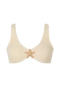 Moda Minx Starfish Scrunch Bikini Oberteil Damen Coconut