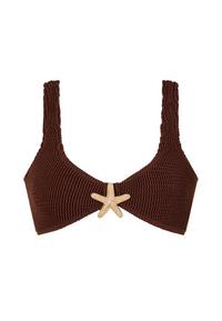 Moda Minx Starfish Scrunch Bikini Oberteil Damen - Coffee