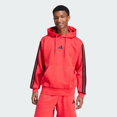 Rückansicht von adidas Essentials 3-Streifen Hoodie Hoodie Herren Pure Ruby / Black