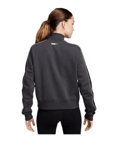 Rückansicht von Nike Fleece Trainingsjacke Damen Sweatjacke Damen grauschwarzweiss