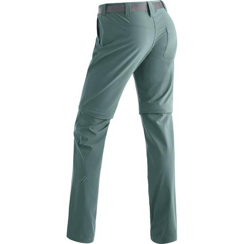Rückansicht von Maier Sports Inara slim zip Trekkinghose Damen Grün2056