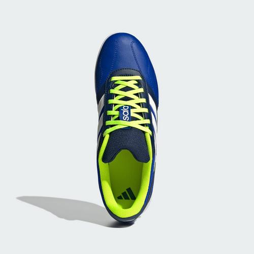 Rückansicht von adidas Super Sala Competition 3 Hallenschuhe Fußballschuhe Lucid Blue / Cloud White / Lucid Lemon