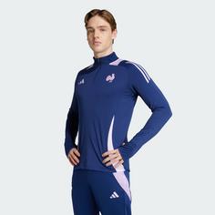 Rückansicht von adidas Frankreich Trainingsoberteil Trainingsanzug Herren Dark Blue