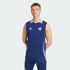 Rückansicht von adidas Frankreich Singlet Funktionstank Herren Dark Blue