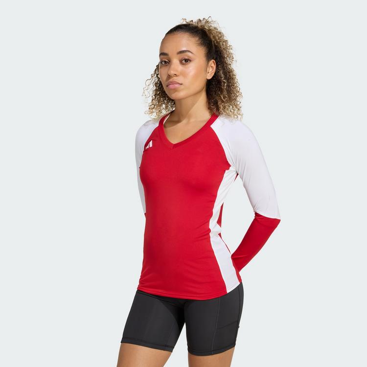 adidas adidas Quickset Lang&auml;rmeliges Volleyballtrikot Langarmshirt Damen - Team Power Red 2 - 0 | SportScheck