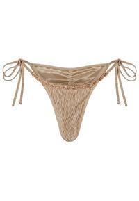 Moda Minx Gold Shells Trim Edge Tie Side Bikini Hose Damen - Stone