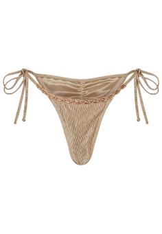 Moda Minx Gold Shells Trim Edge Tie Side Bikini Hose Damen Stone