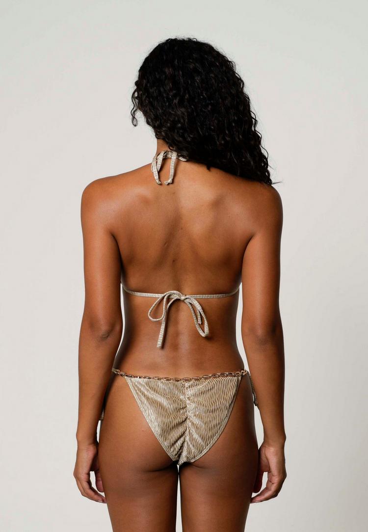 Moda Minx Moda Minx Gold Shells Trim Edge Tie Side Bikini Hose Damen - Stone - 3 | SportScheck