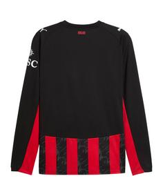Rückansicht von PUMA AC Mailand Trikot langarm Home 2025/2026 Fußballtrikot Herren rotweiss