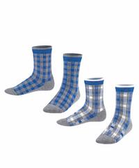 ESPRIT Check SO 2-Pack Socken Kinder - light greymel. (3390)