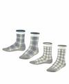 ESPRIT Check SO 2-Pack Socken Kinder - light grey (3400)