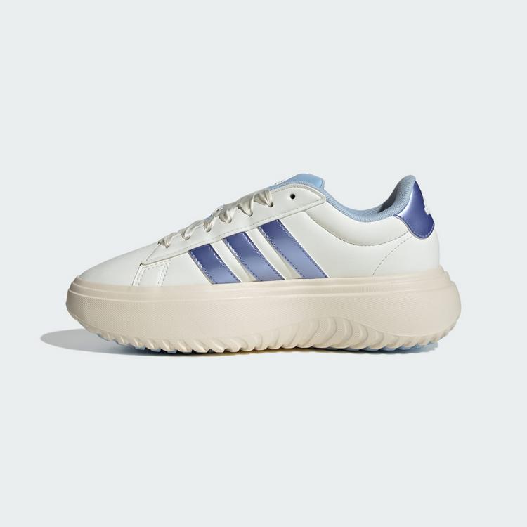 adidas adidas Grand Court Platform Schuh Sneaker Damen - Off White / Blue Spark Met. / Wonder White - 5 | SportScheck
