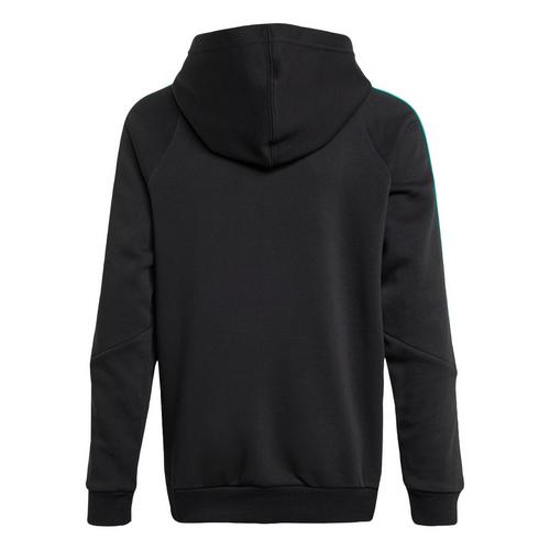 Rückansicht von adidas All Blacks Kapuzenjacke Kinder Hoodie Kinder All Black / Pure Teal