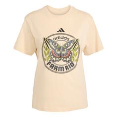 adidas adidas X FARM T-Shirt mit Grafikprint T-Shirt Damen Sand Strata