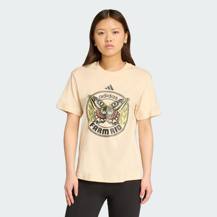 adidas adidas adidas X FARM T-Shirt mit Grafikprint T-Shirt Damen - Sand Strata - 0 | SportScheck
