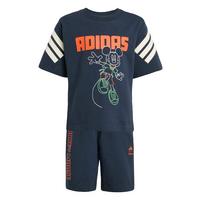 adidas Disney Micky Maus T-Shirt-Set Kinder Trainingsanzug Kinder - Aurora Ink / Off White / Impact Orange
