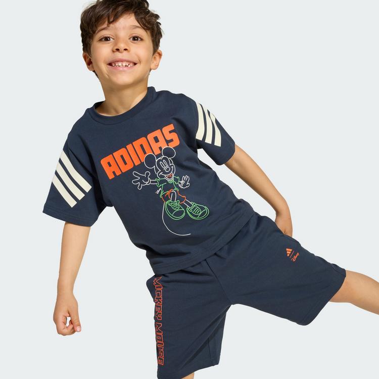 adidas adidas Disney Micky Maus T-Shirt-Set Kinder Trainingsanzug Kinder - Aurora Ink / Off White / Impact Orange - 0 | SportScheck