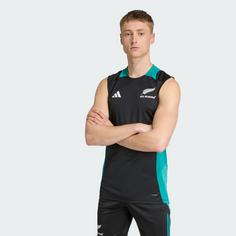 Rückansicht von adidas All Blacks Lions Singlet Funktionstank Herren All Black / Pure Teal