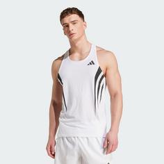 Rückansicht von adidas Adizero Archive Running Singlet Funktionstank Herren White
