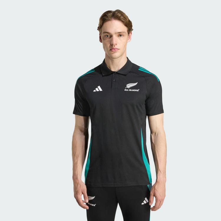 adidas adidas All Blacks Training Poloshirt T-Shirt Herren - All Black / Pure Teal - 0 | SportScheck