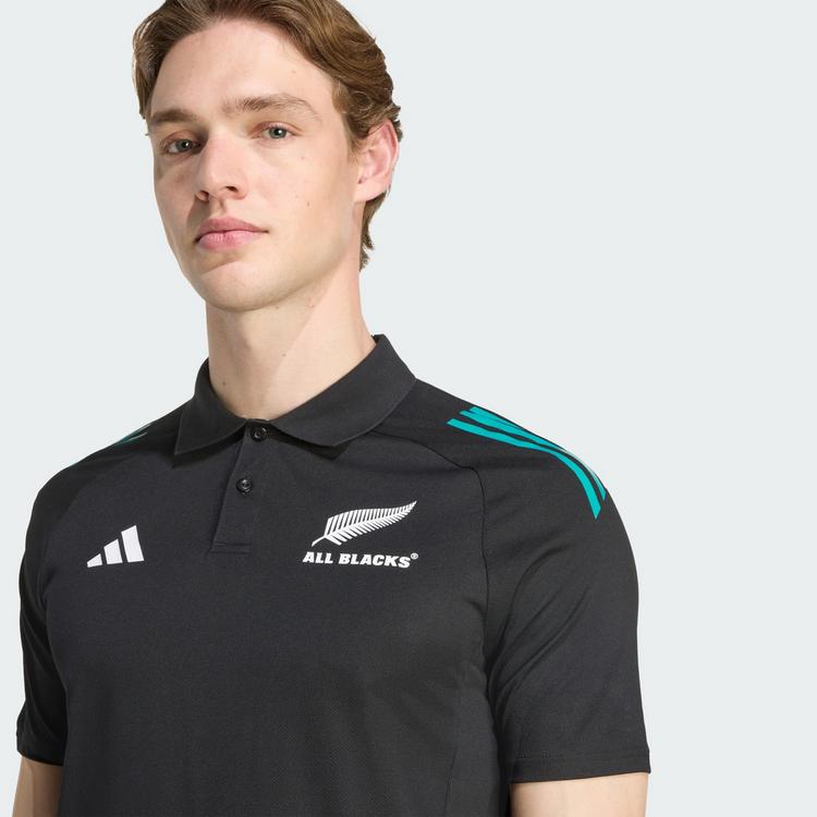 adidas adidas All Blacks Training Poloshirt T-Shirt Herren - All Black / Pure Teal - 0 | SportScheck