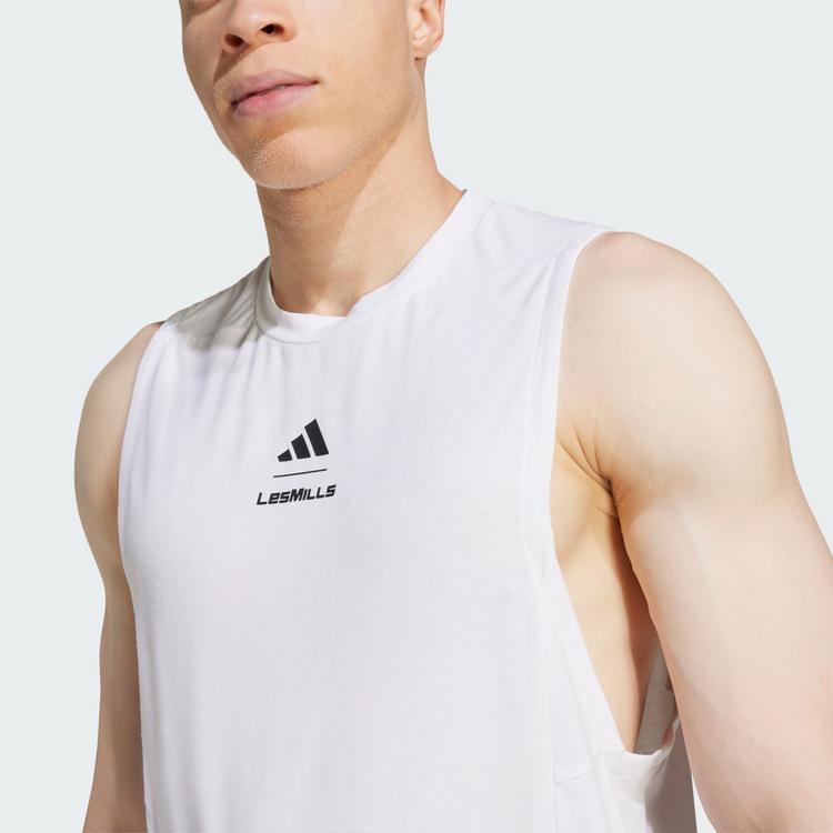 adidas adidas Les Mills Grafik Tanktop T-Shirt Herren - White - 0 | SportScheck