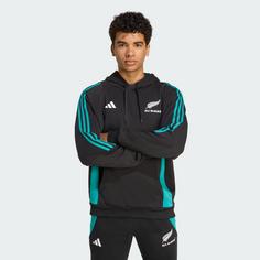 Rückansicht von adidas All Blacks Kapuzenjacke Hoodie Herren All Black / Pure Teal