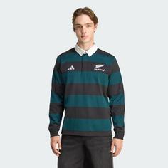 Rückansicht von adidas All Blacks Heritage Poloshirt Pololangarmshirt Herren All Black