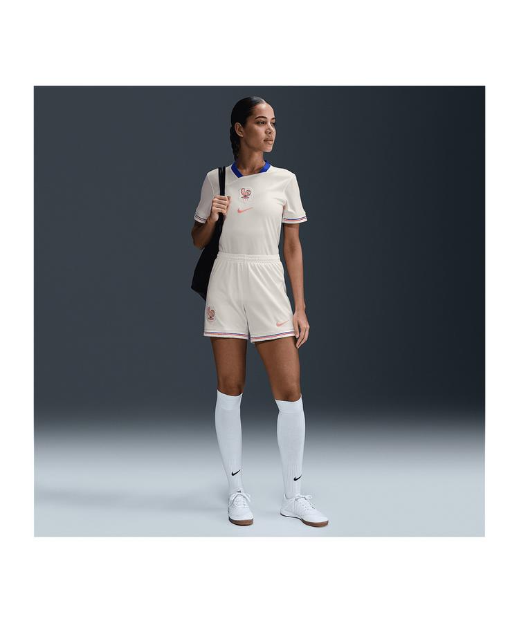 Nike Nike Frankreich Short Away 2025 Damen Beige Fu&szlig;ballshorts Damen - beigerot - 0 | SportScheck