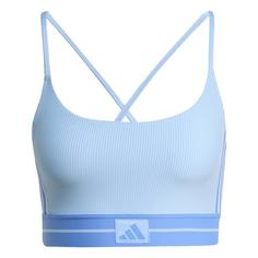 adidas Hyperglam Rib Sport-BH Sport-BH Damen Glow Blue / Blue Fusion