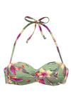 Lascana B&uuml;gel-Bandeau-Bikini-Top Bikini Oberteil Damen - salbei-pink bedruckt