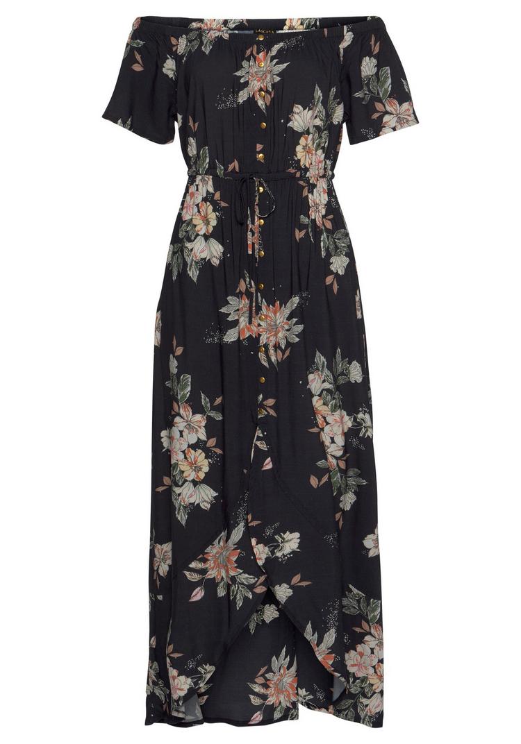 Lascana Lascana Maxikleid Maxikleid Damen - schwarz-bedruckt - 1 | SportScheck