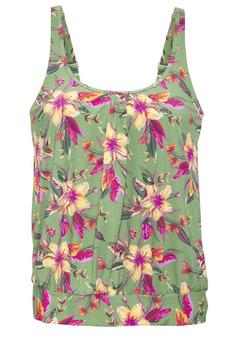 Lascana Tankini-Top Tankini Oberteil Damen salbei-pink bedruckt