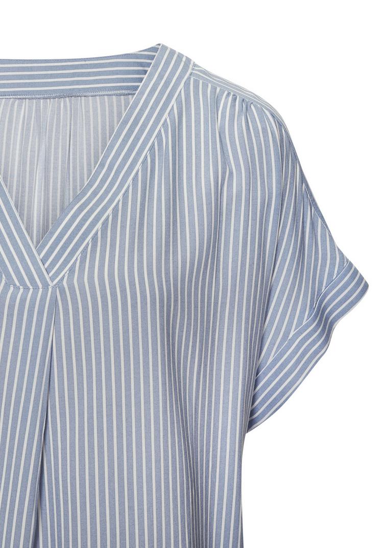 Vivance Vivance Kurzarmbluse Kurzarmbluse Damen - hellblau-wei&szlig;-gestreift - 3 | SportScheck